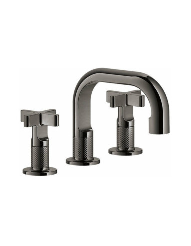 Miscelatore Lavabo Gessi serie Inciso 3 fori cod.58112 senza scarico con flessibili di collegamento - Kallea