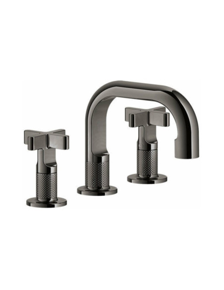 Miscelatore Lavabo Gessi serie Inciso 3 fori cod.58112 senza scarico con flessibili di collegamento - Kallea