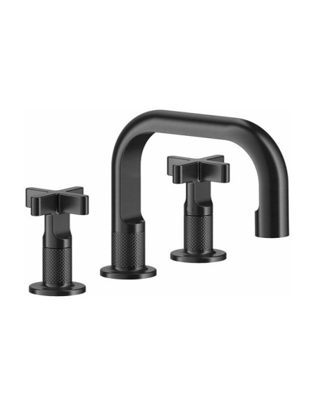 Miscelatore Lavabo Gessi serie Inciso 3 fori cod.58112 senza scarico con flessibili di collegamento - Kallea