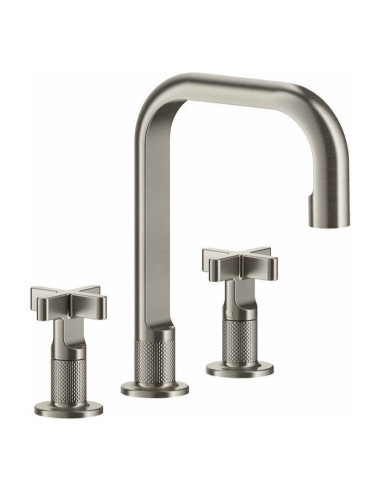 Miscelatore Lavabo Gessi serie Inciso 3 fori cod.58113 Medio con scarico e flessibili di collegamento - Kallea
