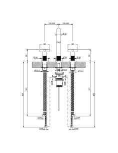 Miscelatore Lavabo Gessi serie Inciso 3 fori cod.58113 Medio con scarico e flessibili di collegamento - Kallea 2