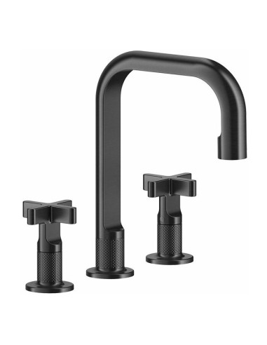 Miscelatore Lavabo Gessi serie Inciso 3 fori cod.58113 Medio con scarico e flessibili di collegamento - Kallea