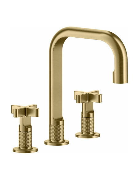 Miscelatore Lavabo Gessi serie Inciso 3 fori cod.58113 Medio con scarico e flessibili di collegamento - Kallea