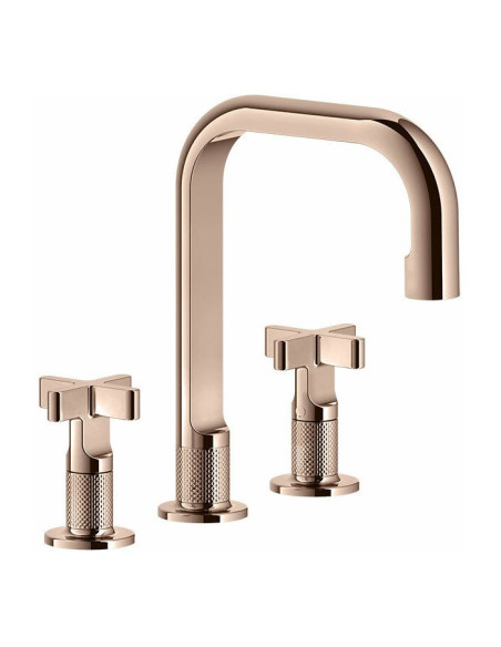 Miscelatore Lavabo Gessi serie Inciso 3 fori cod.58114 Medio senza scarico con flessibili di collegamento - Kallea