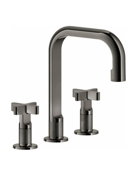 Miscelatore Lavabo Gessi serie Inciso 3 fori cod.58114 Medio senza scarico con flessibili di collegamento - Kallea