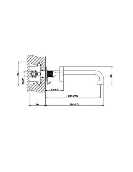 Miscelatore Gessi a incasso per lavabo canna lunga serie Inciso cod.58192 + 45089 con parte incasso senza scarico - Kallea