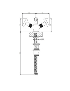 Miscelatore Gruppo bidet Gessi serie Inciso cod.58127 con scarico e flessibili di collegamento - Kallea 2