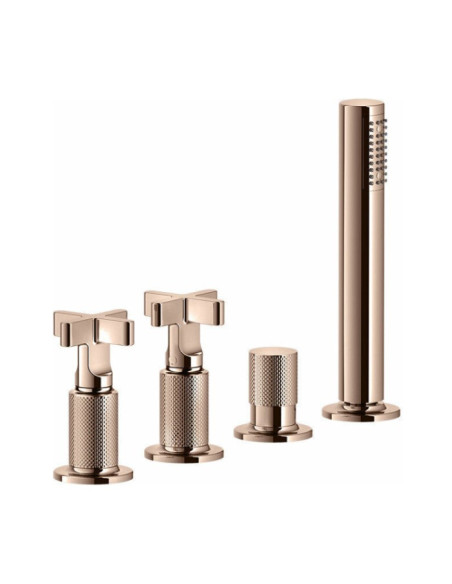 Gruppo Vasca Gessi serie Inciso 4 fori cod. 58143 deviatore flessibile 1,50 m e doccetta anticalcare - Kallea