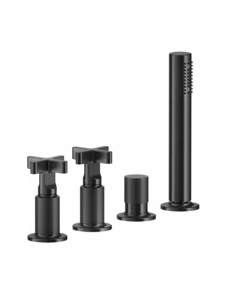 Gruppo Vasca Gessi serie Inciso 4 fori cod. 58143 deviatore flessibile 1,50 m e doccetta anticalcare - Kallea