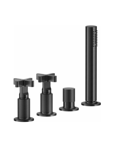 Gruppo Vasca Gessi serie Inciso 4 fori cod. 58143 deviatore flessibile 1,50 m e doccetta anticalcare - Kallea