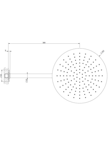 Soffione Gessi a Parete serie Inciso cod.58248 Ø 30 cm orientabile anticalcare - Kallea