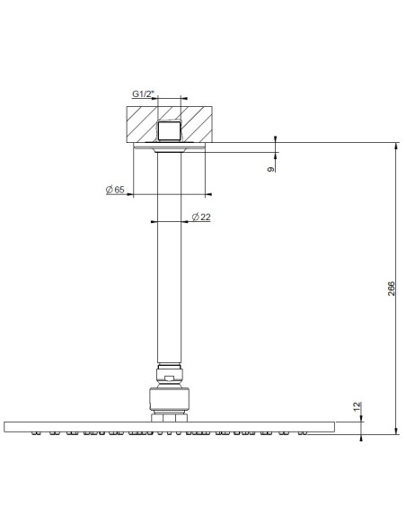 Soffione Gessi a soffitto serie Inciso cod.58252 Ø 30 cm orientabile anticalcare - Kallea