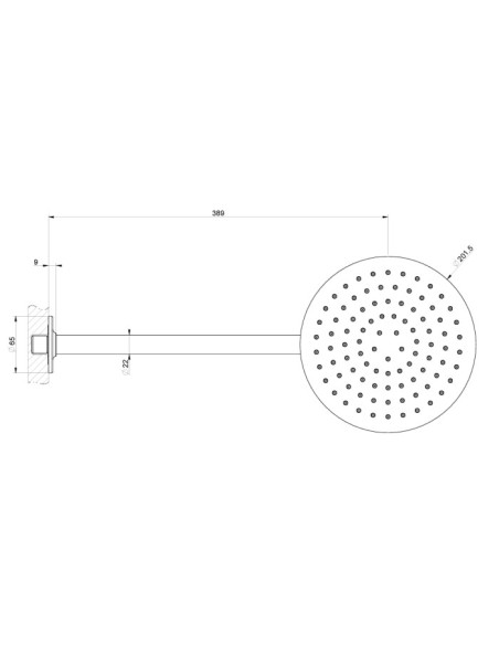 Soffione Gessi a parete serie Inciso cod.58148 Ø 20,1 cm orientabile anticalcare - Kallea