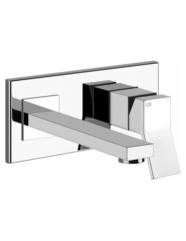 Miscelatore Gessi a parete con bocca media serie Rettangolo K parte esterna cod.53088 incasso cod.44697 - Kallea