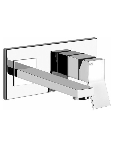 Miscelatore Gessi a parete con bocca media serie Rettangolo K parte esterna cod.53088 incasso cod.44697 - Kallea