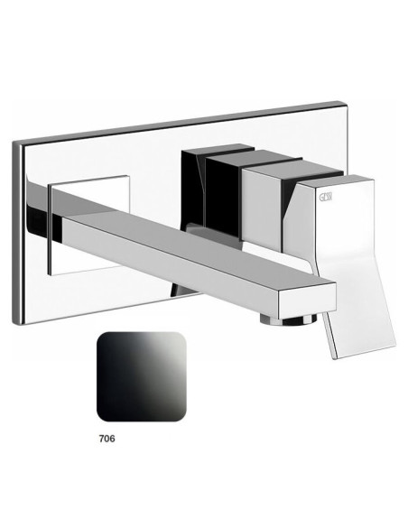 Miscelatore Gessi a parete con bocca media serie Rettangolo K parte esterna cod.53088 incasso cod.44697 - Kallea