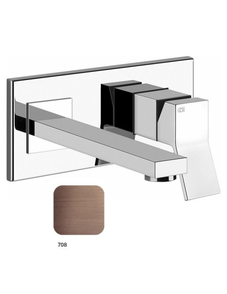 Miscelatore Gessi a parete con bocca media serie Rettangolo K parte esterna cod.53088 incasso cod.44697 - Kallea