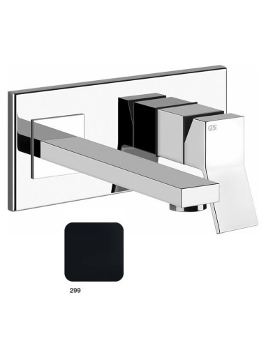 Miscelatore Gessi a parete con bocca media serie Rettangolo K parte esterna cod.53088 incasso cod.44697 - Kallea