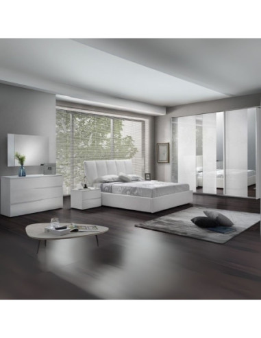 Camera da letto Frozen bianco laccato lucido - Kallea