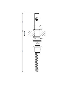 Rubinetto bidet Gessi serie Rettangolo K cod.53007 con scarico e flessibili di collegamento - Kallea 2