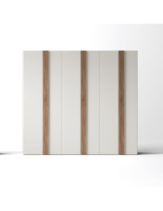 Camera da letto Kross in bianco nuvola top mat e maniglioni noce america - Kallea 2