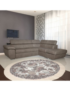 Divano Fiona angolare con penisola destra grigio elephant 95 - Kallea