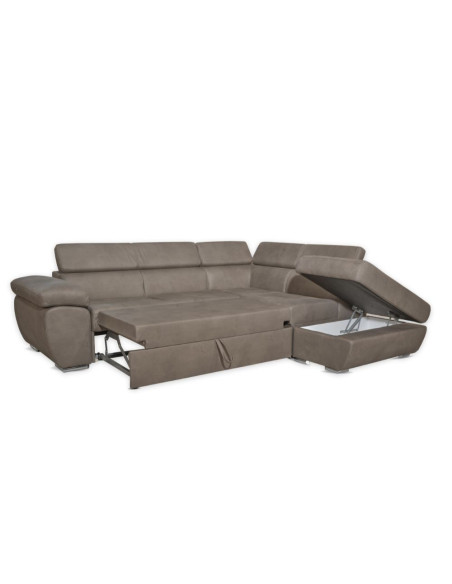 Divano Fiona angolare con penisola destra grigio elephant 95 - Kallea