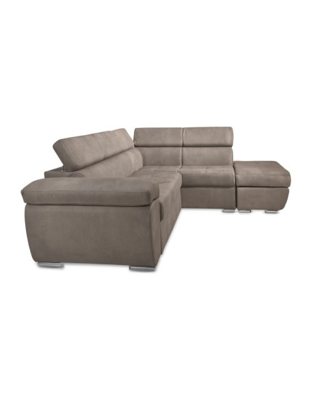 Divano Fiona angolare con penisola destra grigio elephant 95 - Kallea