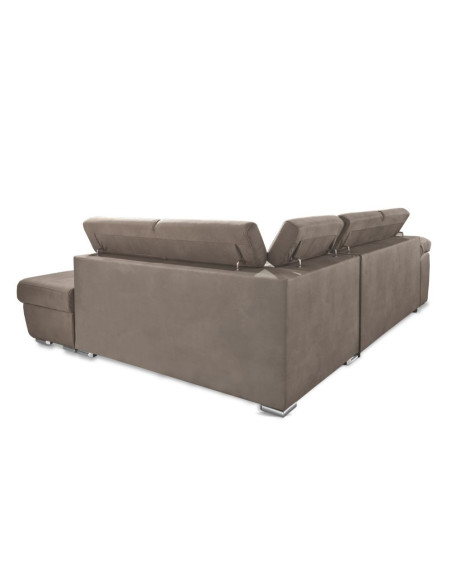 Divano Fiona angolare con penisola destra grigio elephant 95 - Kallea