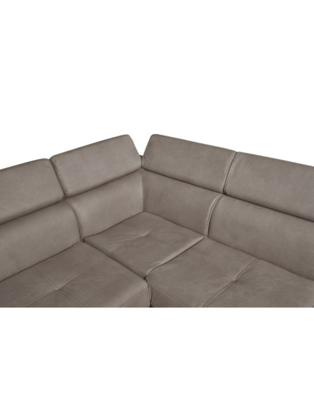 Divano Fiona angolare con penisola destra grigio elephant 95 - Kallea