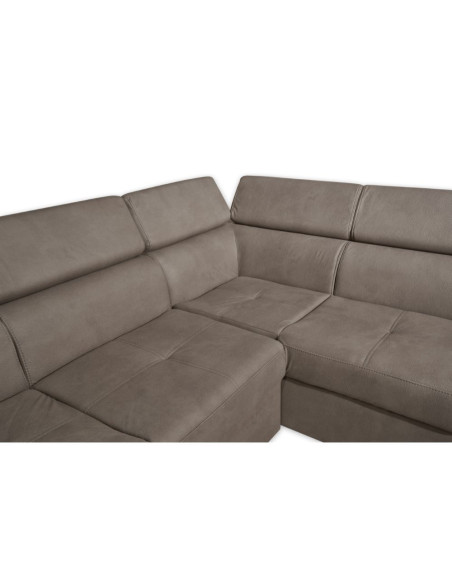 Divano Fiona angolare con penisola destra grigio elephant 95 - Kallea