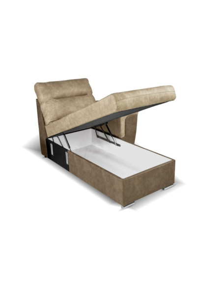 Divano Washington angolare con letto e 2 contenitori taupe Ranger 01 e Ranger 07 - Kallea