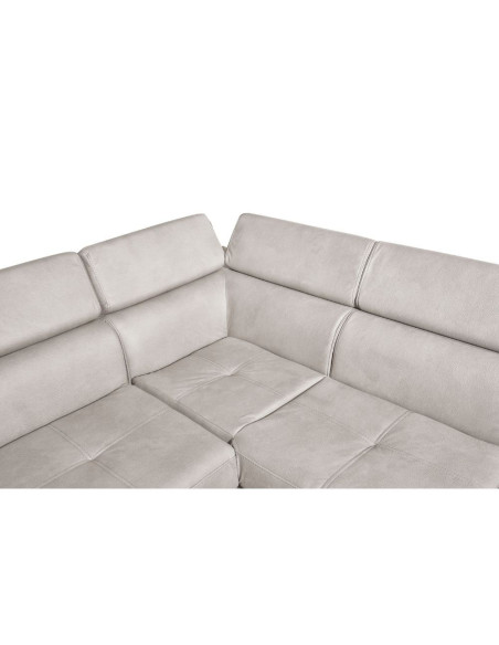 Divano Fiona angolare con penisola destra in Mozart 90 grigio chiaro - Kallea