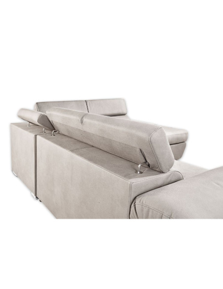 Divano Fiona angolare con penisola destra in Mozart 90 grigio chiaro - Kallea