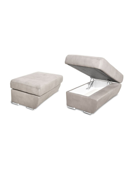 Divano Fiona angolare con penisola destra in Mozart 90 grigio chiaro - Kallea