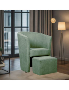 Djerba tessuto Soro 34 verde acqua marina con pouff estraibile - Kallea