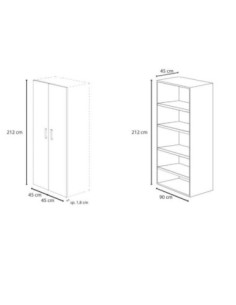 Ante h 212 per modulo ufficio Ibisco bianco frassinato - Kallea 2