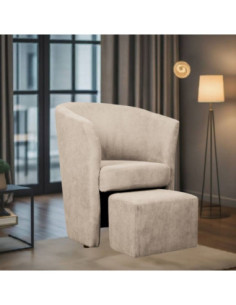 Djerba tessuto crema Soro 23 con pouf estraibile - Kallea