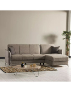 Divano con penisola reversibile Fellis grigio chiaro 176497 - Kallea