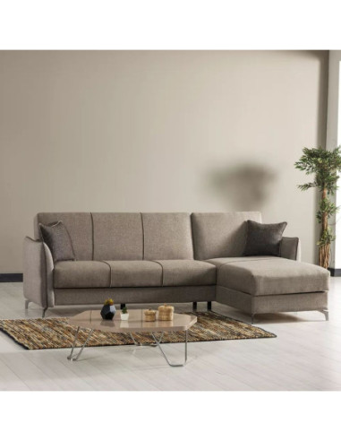 Divano con penisola reversibile Fellis grigio chiaro 176497 - Kallea