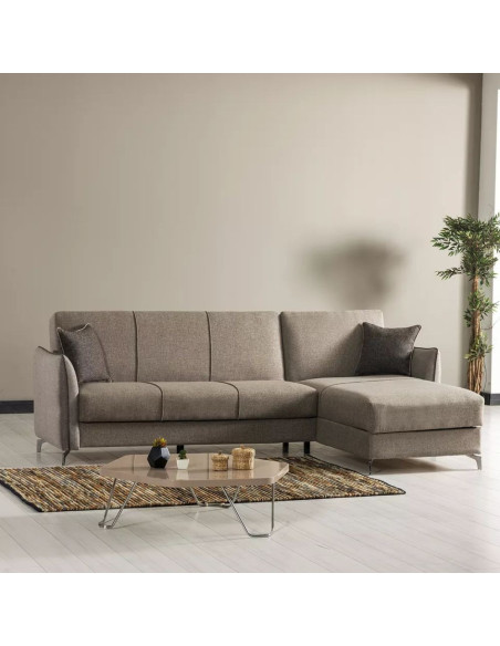 Divano con penisola reversibile Fellis grigio chiaro 176497 - Kallea