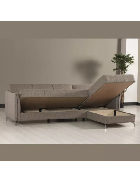 Divano con penisola reversibile Fellis grigio chiaro 176497 - Kallea