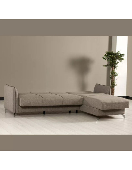 Divano con penisola reversibile Fellis grigio chiaro 176497 - Kallea