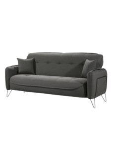 Divano Crown 3 posti ecopelle effetto nuvolato grigio 07-619 215x94x98h cm. - Kallea 2