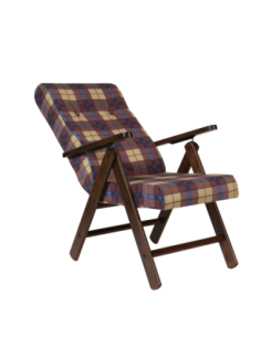 Poltrona regolabile Roma tessuto a scacchi bordeaux - Kallea 2