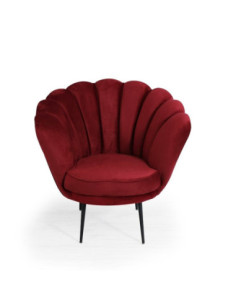 Poltrona a conchiglia Orel in velluto Riviera10 rosso - Kallea 2