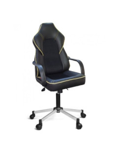 Poltrona ufficio gaming Lidya nera con bordino giallo - Kallea