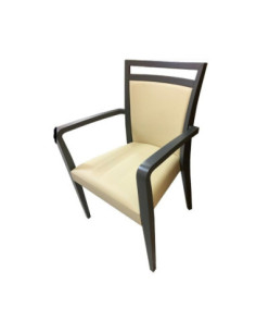 Poltrona Alpha in legno ecopelle beige - Kallea 2