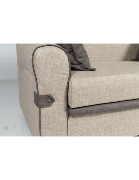 Divano Tokyo 2 posti tessuto cappuccino Viena 3 e Viena 4. - Kallea