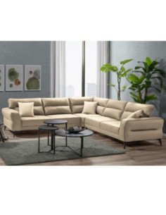 Divano angolare Sigmar 300x250xP77xH100 in Prada 2 beige - Kallea 2